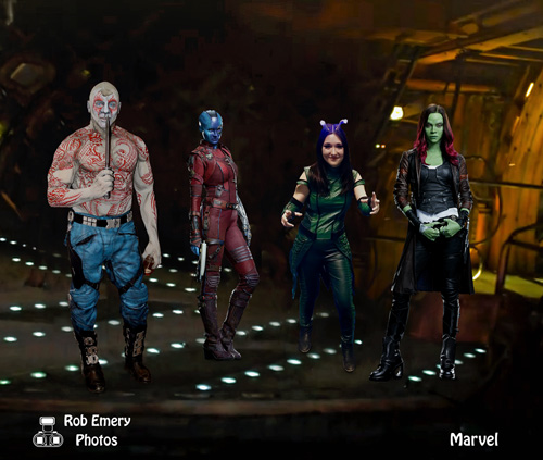 Drax, Nebula, Mantis & Gamora on a ship